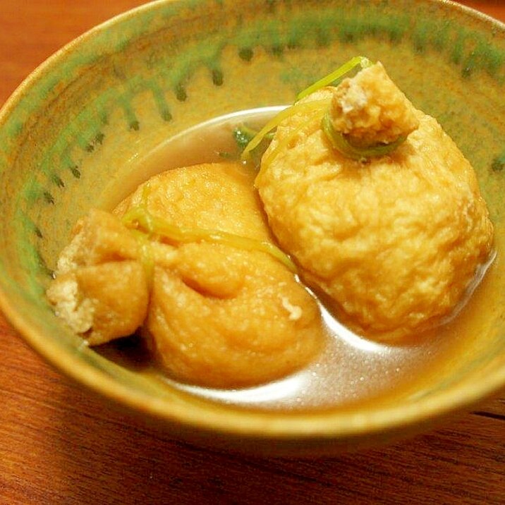 手づくりもち巾着の煮物